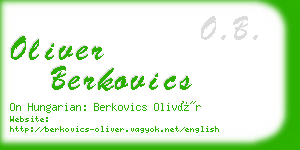 oliver berkovics business card